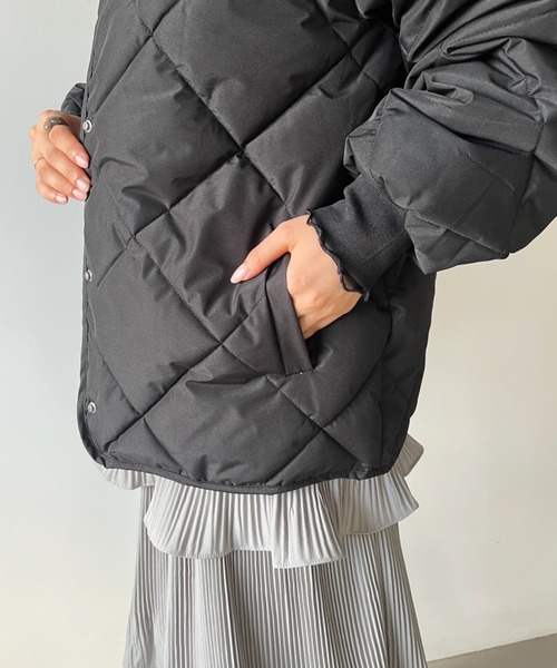 CLEA（クレア）の「キルティングノーカラーブルゾン（ブルゾン・レディース・ブラウン/アイボリー/ブラック・FREE）」の15枚目の写真