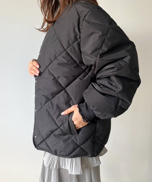 CLEA（クレア）の「キルティングノーカラーブルゾン（ブルゾン・レディース・ブラウン/アイボリー/ブラック・FREE）」の14枚目の写真