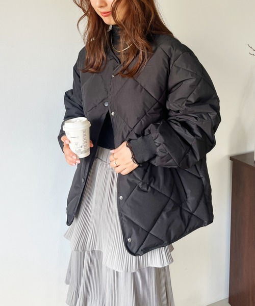 CLEA（クレア）の「キルティングノーカラーブルゾン（ブルゾン・レディース・ブラウン/アイボリー/ブラック・FREE）」の17枚目の写真