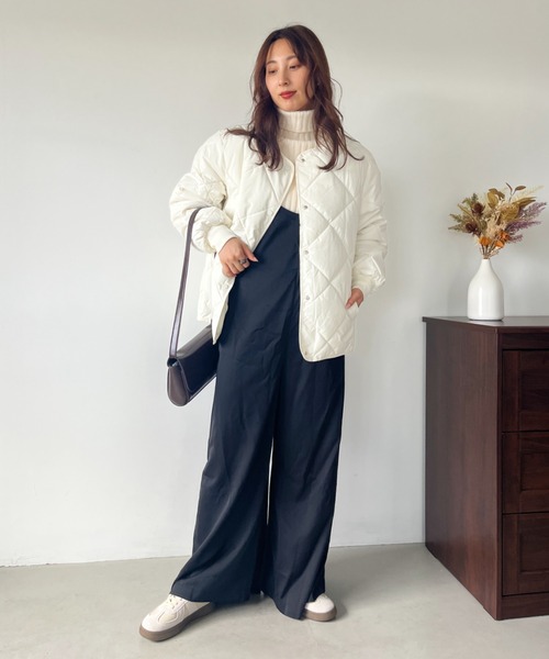 CLEA（クレア）の「キルティングノーカラーブルゾン（ブルゾン・レディース・ブラウン/アイボリー/ブラック・FREE）」の10枚目の写真