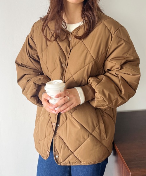 CLEA（クレア）の「キルティングノーカラーブルゾン（ブルゾン・レディース・ブラウン/アイボリー/ブラック・FREE）」の22枚目の写真