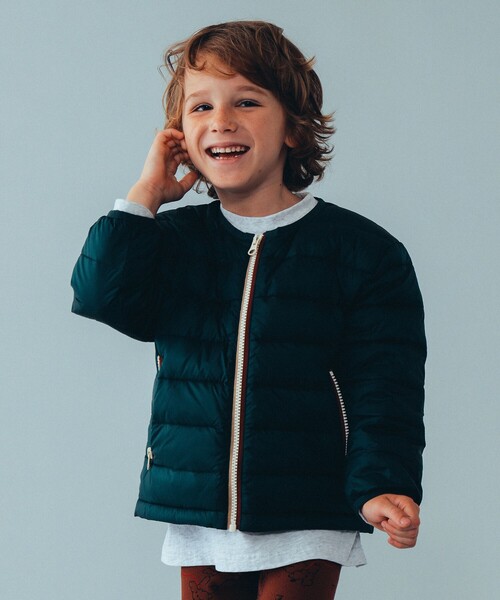 こども ビームス（コドモビームス）の「こども ビームス / インナーダウン ブルゾン 23（100～160cm）（ダウンジャケット/コート・キッズ・ダークグリーン/パープル・100/110/120/130/140/150/160）」の4枚目の写真