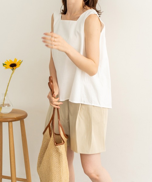 chocomee(チョコミー)の「バックリボンノースリーブ/ back ribbon no sleeve tops(Tシャツ/カットソー・レディース・ベージュ/アイボリー・FREE)」の11枚目の写真