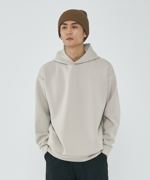 MYSELF ABAHOUSE（マイセルフアバハウス）の「ソフトクッション ダンボールニット プルオーバー パーカー（パーカー・メンズ・ブラック/グレイッシュベージュ/チャコールグレー/ダークグリーン/アイボリー・L/LL/M）」の4枚目の写真