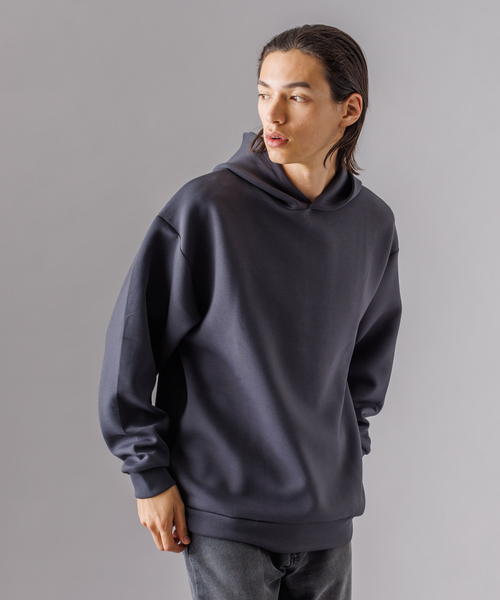 MYSELF ABAHOUSE（マイセルフアバハウス）の「ソフトクッション ダンボールニット プルオーバー パーカー（パーカー・メンズ・ブラック/グレイッシュベージュ/チャコールグレー/ダークグリーン/アイボリー・L/LL/M）」の3枚目の写真