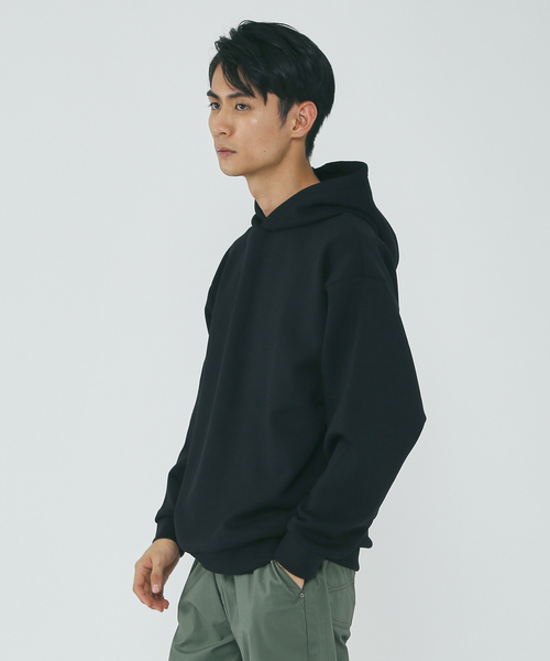 MYSELF ABAHOUSE（マイセルフアバハウス）の「ソフトクッション ダンボールニット プルオーバー パーカー（パーカー・メンズ・ブラック/グレイッシュベージュ/チャコールグレー/ダークグリーン/アイボリー・L/LL/M）」の2枚目の写真