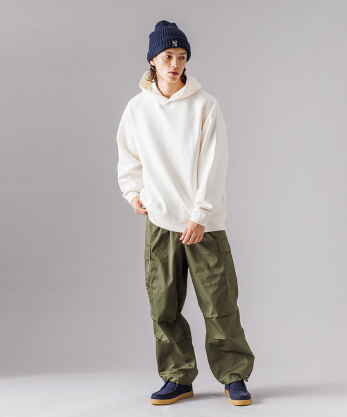 MYSELF ABAHOUSE（マイセルフアバハウス）の「ソフトクッション ダンボールニット プルオーバー パーカー（パーカー・メンズ・ブラック/グレイッシュベージュ/チャコールグレー/ダークグリーン/アイボリー・L/LL/M）」の10枚目の写真