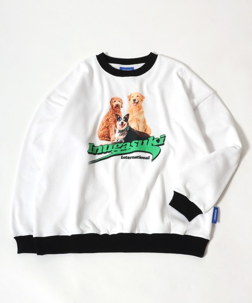 セール】犬が世界を救うフォトプリント & 別注 リンガーTシャツ風 犬