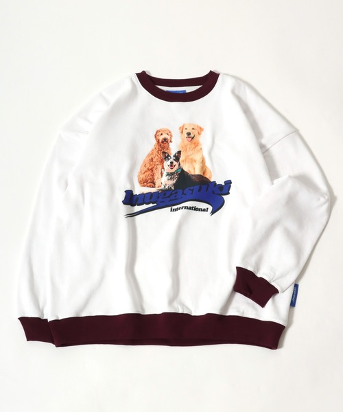 セール】犬が世界を救うフォトプリント & 別注 リンガーTシャツ風 犬