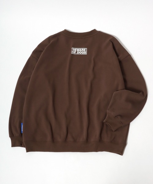 【ADRER即完商品】アドラー即完 犬プリント ブラウン スウェット M セール】犬が世界を救うフォトプリント & 別注 リンガーTシャツ風 犬