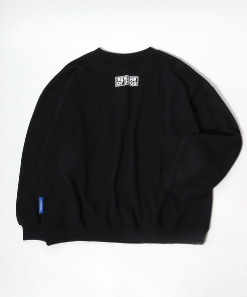 Salong hameu（サロン ハミュー）の「犬が世界を救うフォトプリント & 別注 リンガーTシャツ風 犬ロゴプリント 裏起毛スウェットトップス メンズ レディース/長袖プルオーバートレーナー/犬モチーフ/犬グッズ（スウェット・レディース・グレー系その他/ホワイト/ホワイト系その他/ブラック/ブラック系その他/アッシュグレー/ブラウン/ワインレッド・XL/L/M）」の9枚目の写真