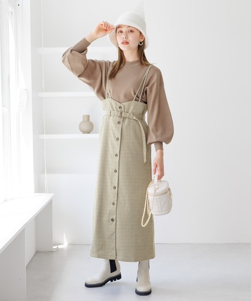 mysty woman（ミスティウーマン）の「【WEB限定カラー有】ボリュームスリーブハイネックニット　978476（ニット/セーター・レディース・ライトブルー/モカ/ライトグリーン/アイボリー/ピンク/ブラック/レッド/ダークブラウン/ライトブラウン・FREE）」の18枚目の写真