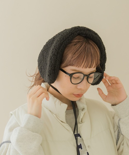 SMELLY（スメリー）の「ストラップボアイヤーマフ（イヤーマフ・レディース・ベージュ/ブラック・FREE）」の9枚目の写真