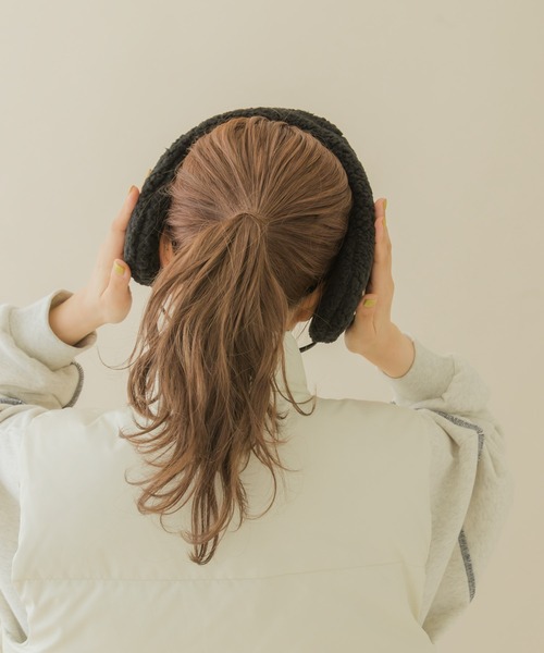 SMELLY（スメリー）の「ストラップボアイヤーマフ（イヤーマフ・レディース・ベージュ/ブラック・FREE）」の10枚目の写真