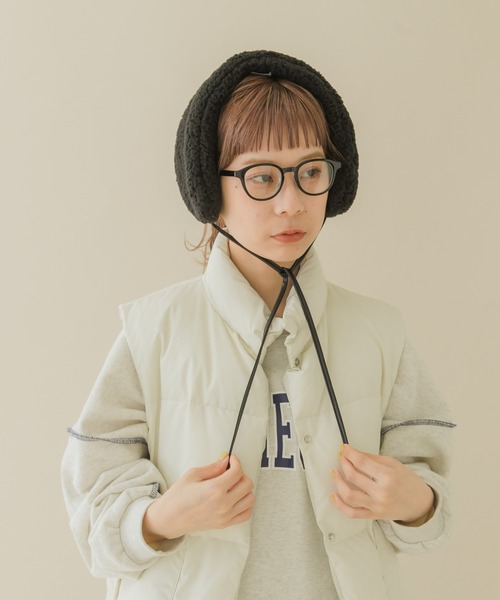 SMELLY（スメリー）の「ストラップボアイヤーマフ（イヤーマフ・レディース・ベージュ/ブラック・FREE）」の12枚目の写真