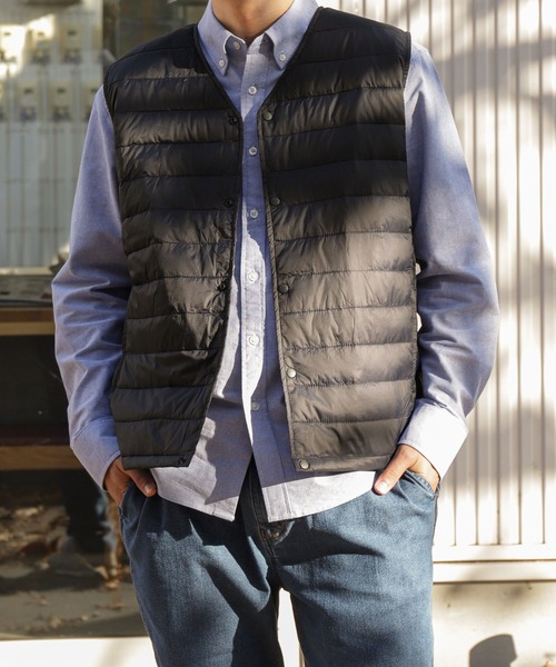 ZIP FIVE（ジップファイブ）の「【ZIP FIVE】 キルト Vネック インナー 中綿 ダウン ベスト 【撥水加工】（ダウンベスト・メンズ・ダークグレー/ネイビー/ブラック・LARGE/X-LARGE/MEDIUM）」の4枚目の写真