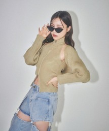 ハイネックアンサンブルニット