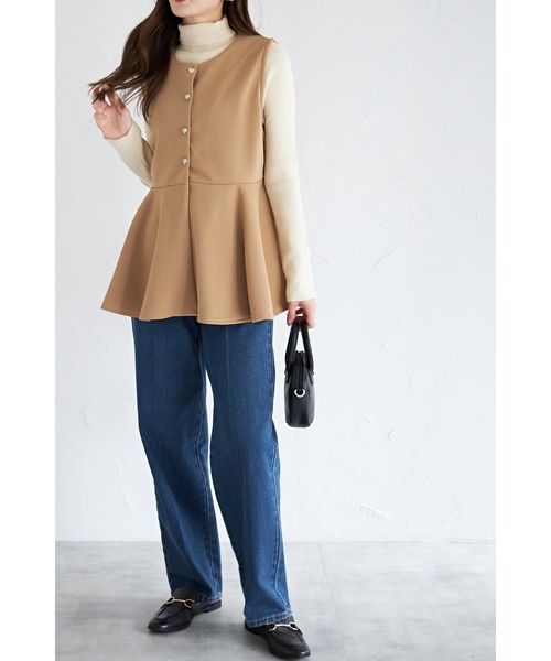 &. NOSTALGIA（アンドドットノスタルジア）の「【ZOZO限定】袖ボタンタートルニットプルオーバー（ニット/セーター・レディース・アイボリー/ブラック/ホワイト×ブラック/グレー・FREE）」の5枚目の写真