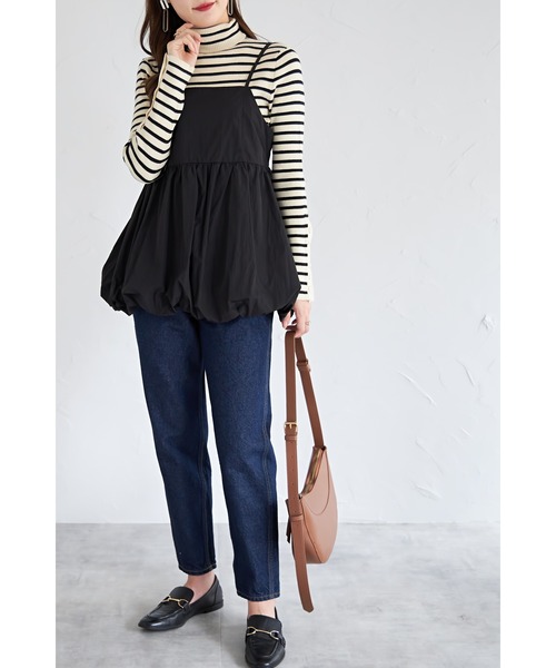 &. NOSTALGIA（アンドドットノスタルジア）の「【ZOZO限定】袖ボタンタートルニットプルオーバー（ニット/セーター・レディース・アイボリー/ブラック/ホワイト×ブラック/グレー・FREE）」の18枚目の写真