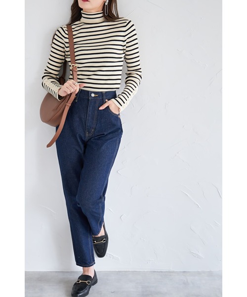 &. NOSTALGIA（アンドドットノスタルジア）の「【ZOZO限定】袖ボタンタートルニットプルオーバー（ニット/セーター・レディース・アイボリー/ブラック/ホワイト×ブラック/グレー・FREE）」の19枚目の写真