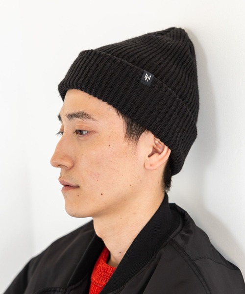 niko and...（ニコアンド）の「ワンポイントニットワッチ（ニットキャップ/ビーニー・メンズ・ブラック/パープル/オレンジ/グレー/グリーン/ホワイト・FREE）」の3枚目の写真