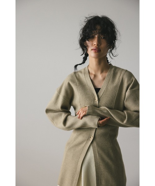 【完売品】スタイルミキサー　シェイプボタンニットポロ フロントボタンスウェットニット｜STYLEMIXER（スタイルミキサー