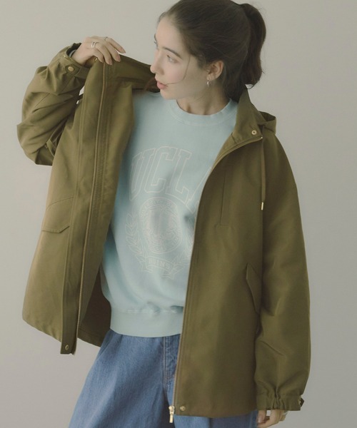 saloon（サルーン）の「SALOON(サルーン)/《再入荷・新色登場》マウンテンパーカー【手洗い可】（マウンテンパーカー・レディース・ブラック/カーキ/グレイッシュベージュ/ネイビー/グリーン系その他/チャコール/アクア/オフホワイト/ベージュ/グリーン系その他2/ブラウン・MEDIUM/SMALL）」の7枚目の写真
