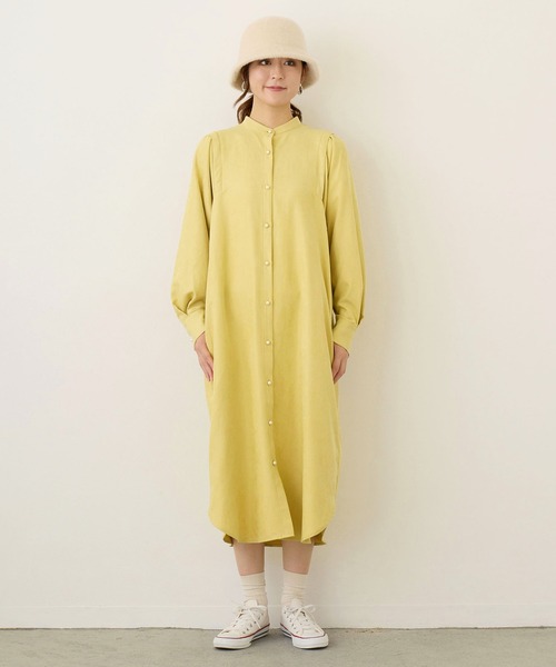 Bibiy ワンピース　完売　ホワイト　ニコルちゃん着用 NICOLE white（ニコルホワイト）の「スタンドシャツワンピース