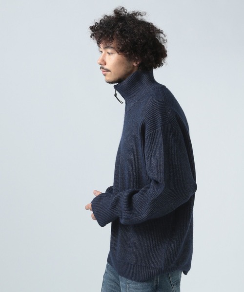BAYFLOW(ベイフロー)の「ハーフジップ畦編みニット(ニット/セーター・メンズ・チャコール/ネイビー・MEDIUM/LARGE)」の7枚目の写真