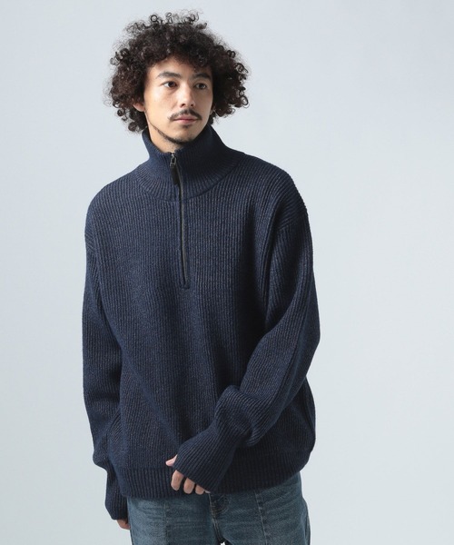 BAYFLOW(ベイフロー)の「ハーフジップ畦編みニット(ニット/セーター・メンズ・チャコール/ネイビー・MEDIUM/LARGE)」の8枚目の写真