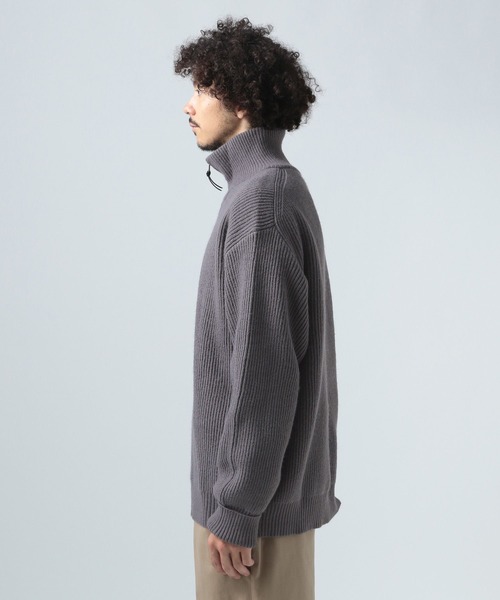 BAYFLOW(ベイフロー)の「ハーフジップ畦編みニット(ニット/セーター・メンズ・チャコール/ネイビー・MEDIUM/LARGE)」の10枚目の写真