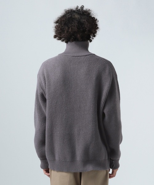 BAYFLOW(ベイフロー)の「ハーフジップ畦編みニット(ニット/セーター・メンズ・チャコール/ネイビー・MEDIUM/LARGE)」の11枚目の写真