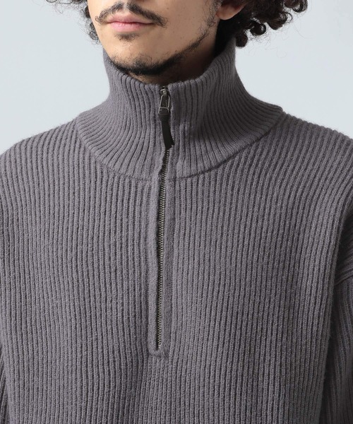 BAYFLOW(ベイフロー)の「ハーフジップ畦編みニット(ニット/セーター・メンズ・チャコール/ネイビー・MEDIUM/LARGE)」の12枚目の写真