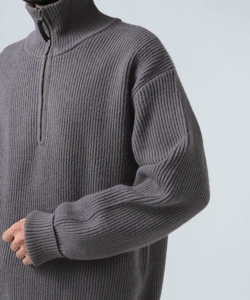 BAYFLOW(ベイフロー)の「ハーフジップ畦編みニット(ニット/セーター・メンズ・チャコール/ネイビー・MEDIUM/LARGE)」の14枚目の写真