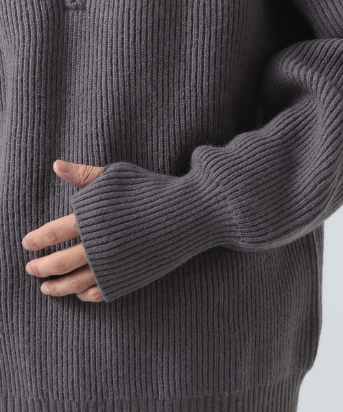 BAYFLOW(ベイフロー)の「ハーフジップ畦編みニット(ニット/セーター・メンズ・チャコール/ネイビー・MEDIUM/LARGE)」の15枚目の写真