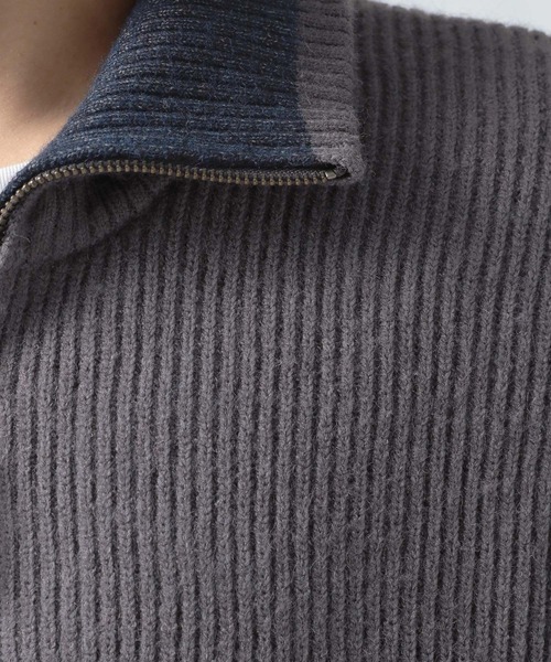 BAYFLOW(ベイフロー)の「ハーフジップ畦編みニット(ニット/セーター・メンズ・チャコール/ネイビー・MEDIUM/LARGE)」の18枚目の写真