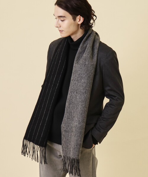 THE SHOP TK (ザ ショップ ティーケー )の「◆ファインウールリバーシブルマフラー(マフラー・メンズ・ブルー系その他4/ブルー系その他6/ブラック系2/グレー系4/オレンジ系その他5・00)」の12枚目の写真