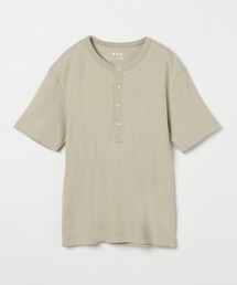 新品未使用 スリードッツ three dots 長袖ヘンリーTシャツ L ニューパウダリーコットン ロングスリーブ｜three dots
