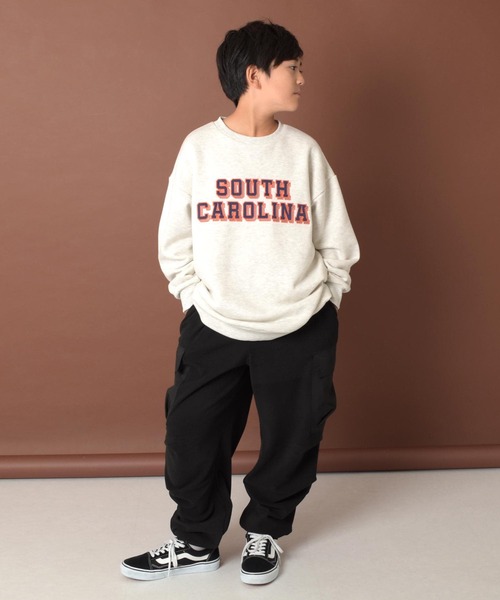 GLAZOS（グラソス）の「【あったか】裏起毛・フロントグラフィック刺繍トレーナー（スウェット・キッズ・オートミール/グレー/ネイビー・150cm/160cm/170cm/140cm）」の4枚目の写真