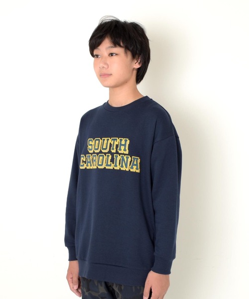 GLAZOS（グラソス）の「【あったか】裏起毛・フロントグラフィック刺繍トレーナー（スウェット・キッズ・オートミール/グレー/ネイビー・150cm/160cm/170cm/140cm）」の6枚目の写真
