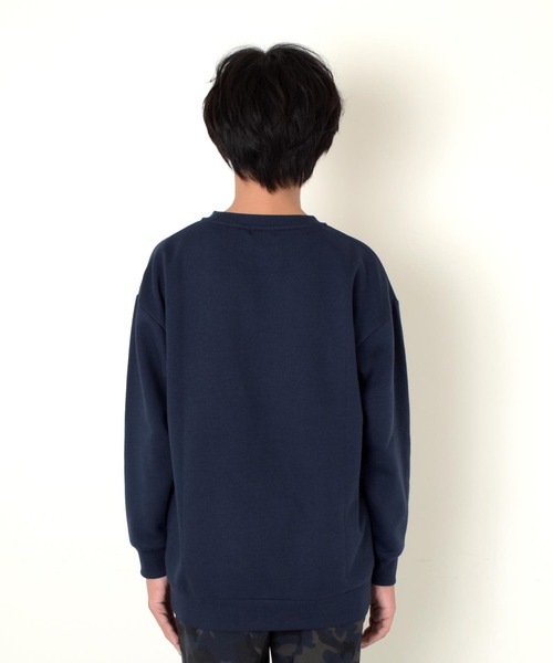 GLAZOS（グラソス）の「【あったか】裏起毛・フロントグラフィック刺繍トレーナー（スウェット・キッズ・オートミール/グレー/ネイビー・150cm/160cm/170cm/140cm）」の7枚目の写真