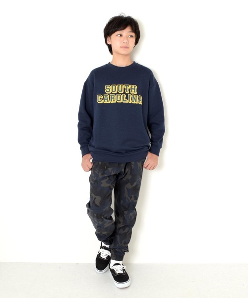 GLAZOS（グラソス）の「【あったか】裏起毛・フロントグラフィック刺繍トレーナー（スウェット・キッズ・オートミール/グレー/ネイビー・150cm/160cm/170cm/140cm）」の5枚目の写真