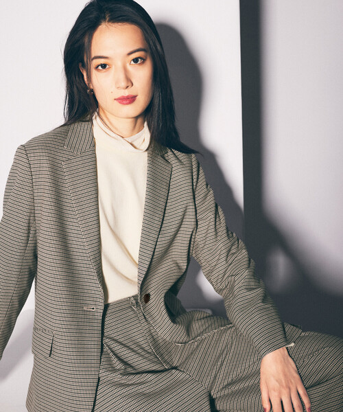 COMME CA ISM（コムサイズム）の「【セットアップ対応】ストレッチツイル テーラードジャケット（スーツジャケット・レディース・チェック/チャコール/キャメル・MEDIUM/LARGE）」の18枚目の写真