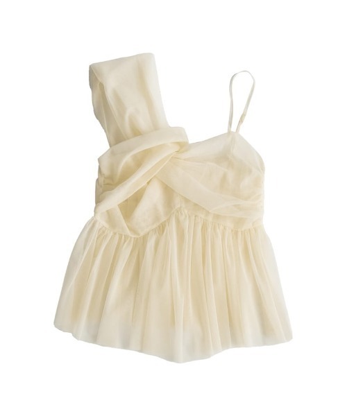 Re:EDIT（リエディ）の「[販売枚数2.6万枚突破][お気に入り登録数8万]ソフトチュールアシンメトリーデザインキャミソールトップス（キャミソール・レディース・グレー/ブラック/ホワイト系/グレイッシュベージュ・LARGE/MEDIUM）」の11枚目の写真