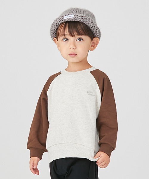 petit main（プティマイン）の「【プティプラ】BOYS長袖トレーナー（スウェット・キッズ・ダークブラウン/ライトグリーン/アイボリー/クリーム/レッド/ブルー/ホワイト系その他/ネイビー・80ｃｍ/90cm/110cm/120cm/130cm/100cm）」の3枚目の写真