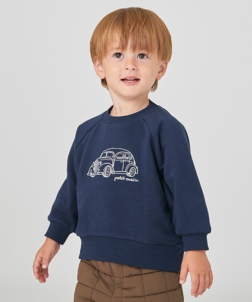 petit main（プティマイン）の「【プティプラ】BOYS長袖トレーナー（スウェット・キッズ・ダークブラウン/ライトグリーン/アイボリー/クリーム/レッド/ブルー/ホワイト系その他/ネイビー・80ｃｍ/90cm/110cm/120cm/130cm/100cm）」の6枚目の写真