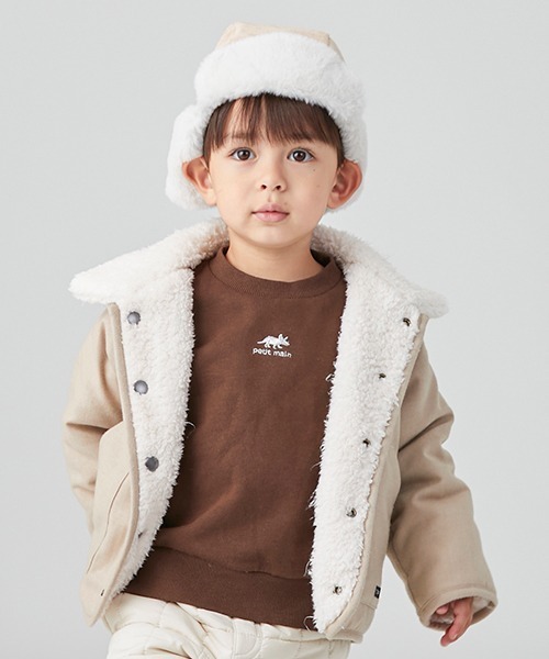 petit main（プティマイン）の「【プティプラ】BOYS長袖トレーナー（スウェット・キッズ・ダークブラウン/ライトグリーン/アイボリー/クリーム/レッド/ブルー/ホワイト系その他/ネイビー・80ｃｍ/90cm/110cm/120cm/130cm/100cm）」の10枚目の写真