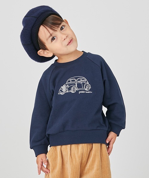 petit main（プティマイン）の「【プティプラ】BOYS長袖トレーナー（スウェット・キッズ・ダークブラウン/ライトグリーン/アイボリー/クリーム/レッド/ブルー/ホワイト系その他/ネイビー・80ｃｍ/90cm/110cm/120cm/130cm/100cm）」の19枚目の写真