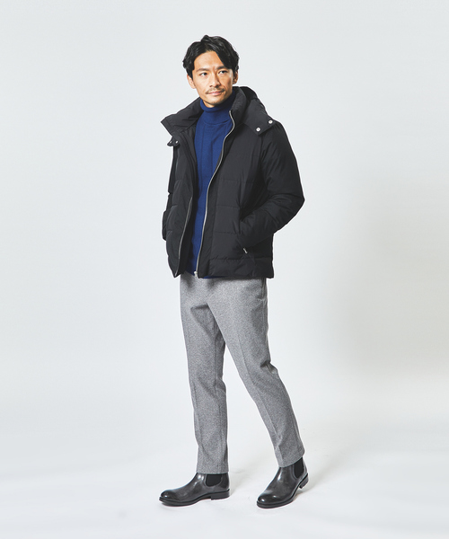 ABAHOUSE GRAY(アバハウスグレイ)の「【カシミアタッチ】シャドーストライプ タートルネック ニット(ニット/セーター・メンズ・グレイッシュベージュ/ブラック/ブルー/ホワイト・48/46)」の5枚目の写真