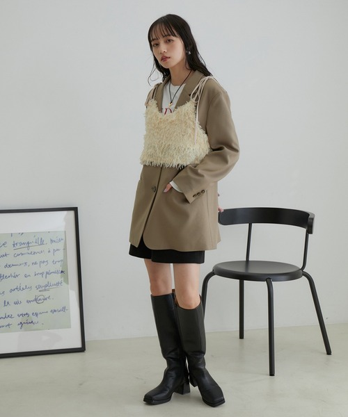 フリンジキャミソール ANGIE キャミソール ラメフリンジビスチェ : ZOZOTOWN Yahoo!店 - 通販